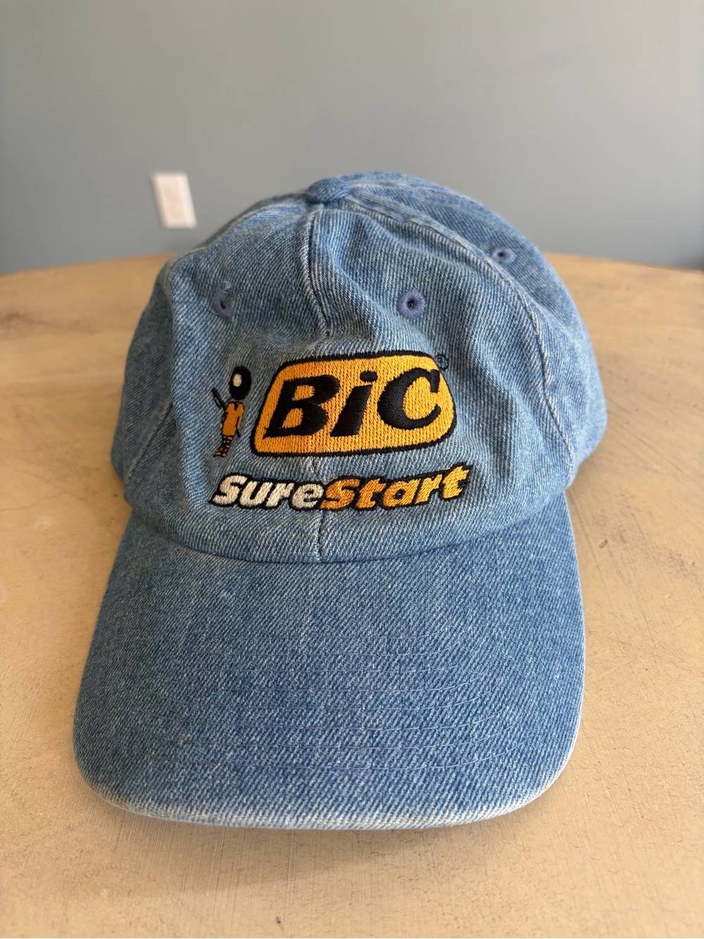 Vintage BIC Lighters Denim Hat Strapback Embroidered Toppers Baseball Cap Hat